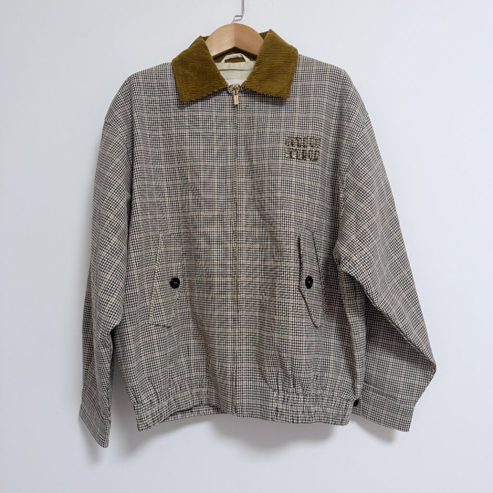 Checked Double-Weave Blouson Jacket - image 3